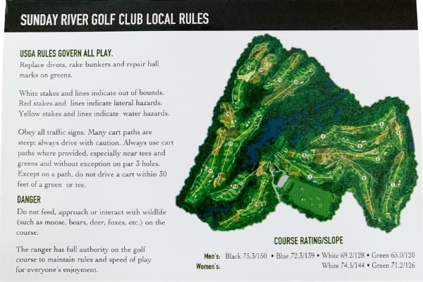 Sunday River Golf Club Slope Rating & Local Rules